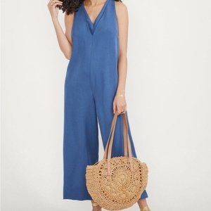 HATCH Collection Maternity Back in the Game Nursing Jumpsuit 1 S M Chambray Blue